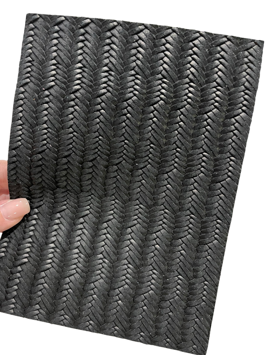 Black Neutral Fishtail Braided Genuine Leather Sheet for Earrings