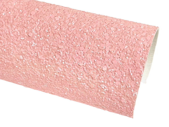 Feuilles de tissu à grosses paillettes Peach Pink Kiss