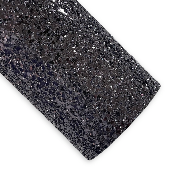 Grosses paillettes noires avec arrière en feutre noir