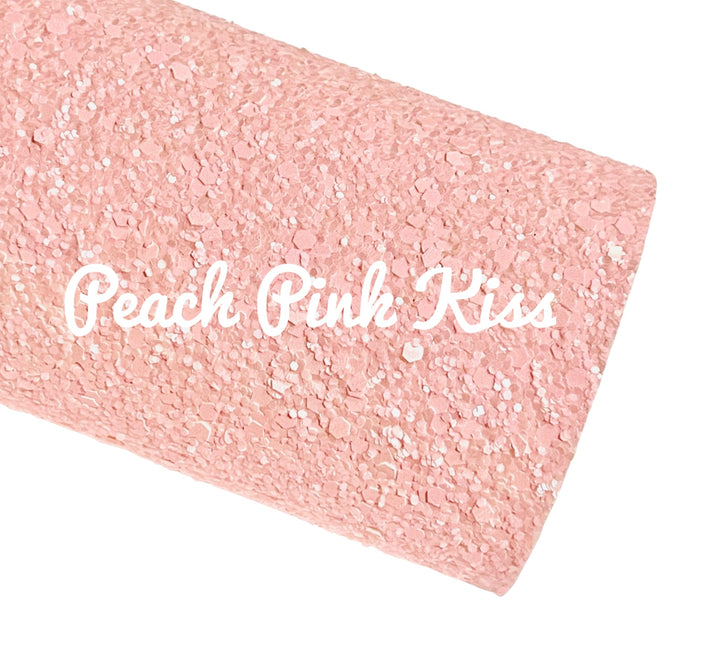 Feuilles de tissu à grosses paillettes Peach Pink Kiss