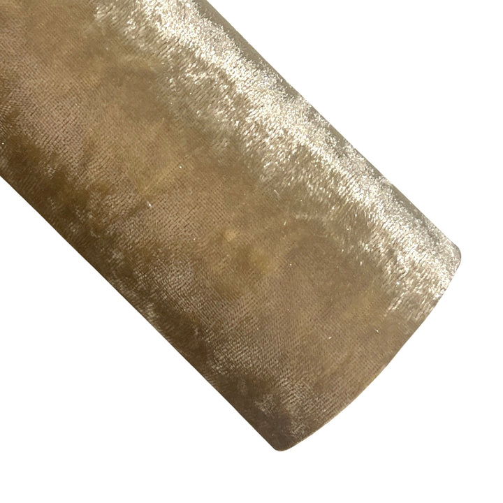 Champagne Gold Crushed Velvet Fabric