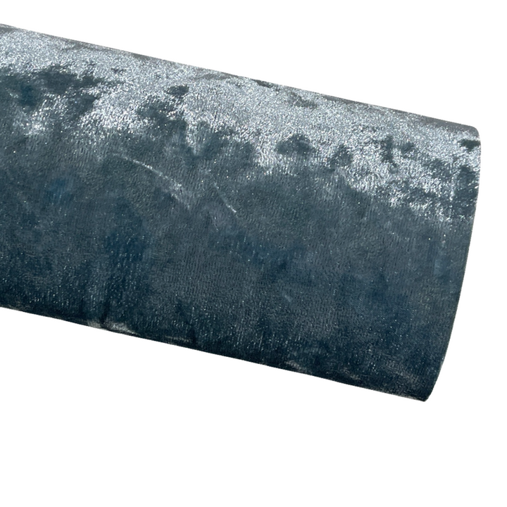 Tissu velours écrasé gris orageux