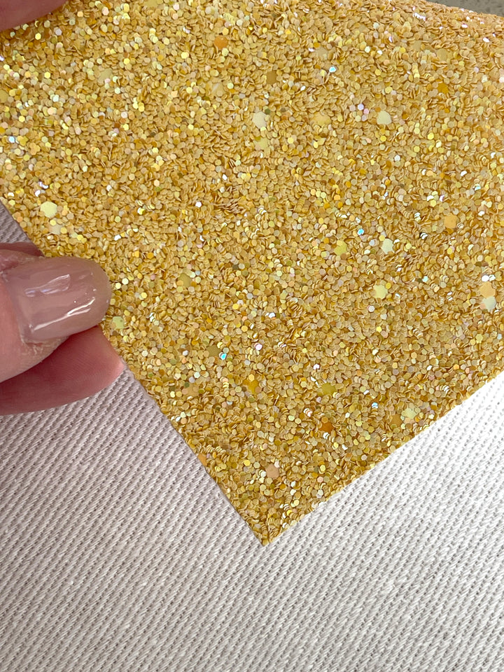 Yellow Belle Chunky Glitter - Ribbed Canvas Rear
