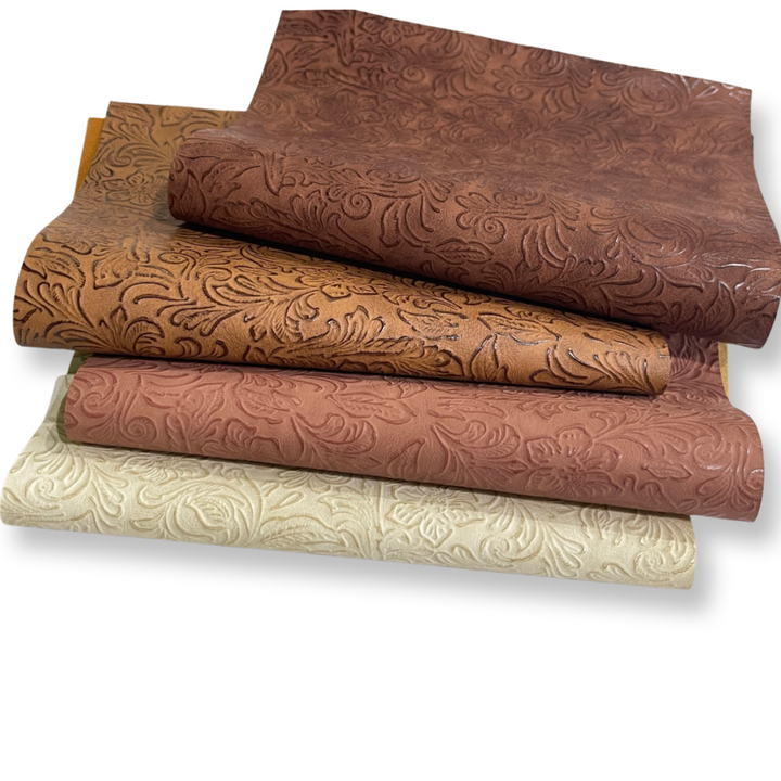 Dusty Pink Vintage Floral Embossed Leatherette