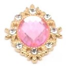 5 x embellissements décoratifs ovales en strass dans un cadre doré - Rose