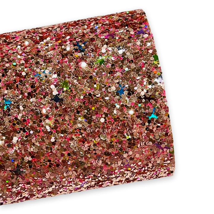 Similicuir à grosses paillettes Bedazzle en or rose