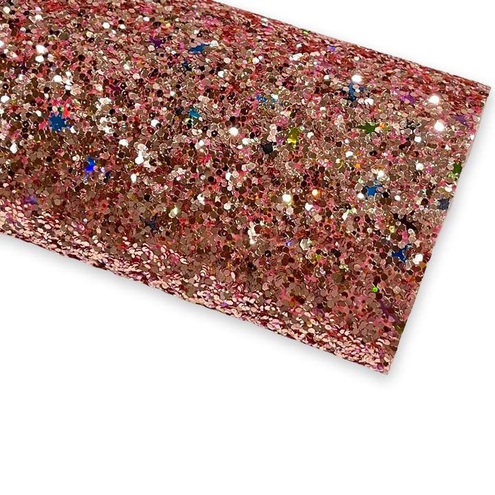 Similicuir à grosses paillettes Bedazzle en or rose