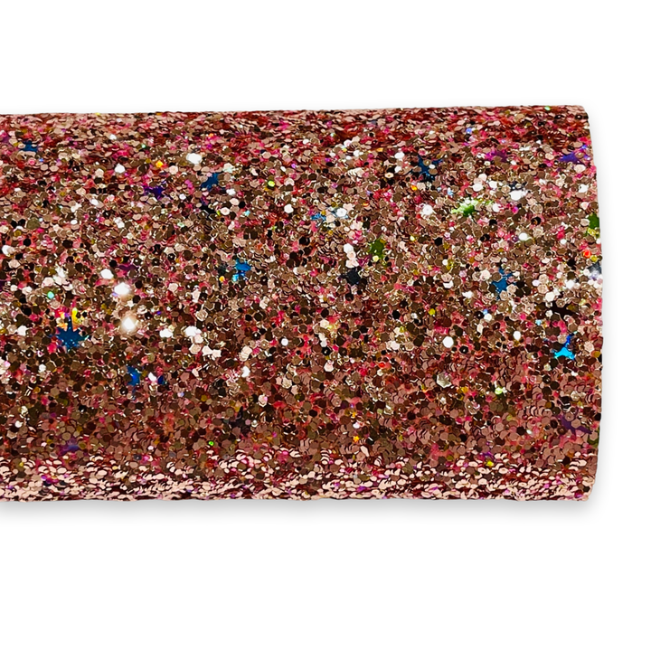 Similicuir à grosses paillettes Bedazzle en or rose