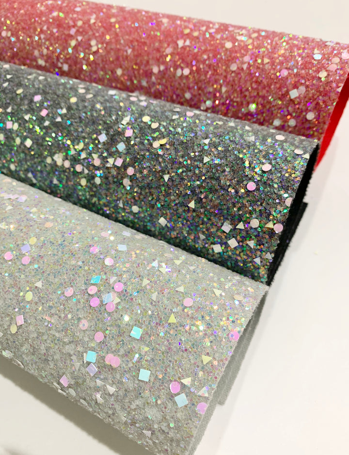 Pierres précieuses éparpillées vert foncé, grosses paillettes