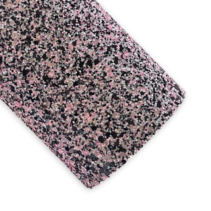 Ghouls Surprise Chunky Glitter Leather - Pink and Black Chunky Glitter Leather