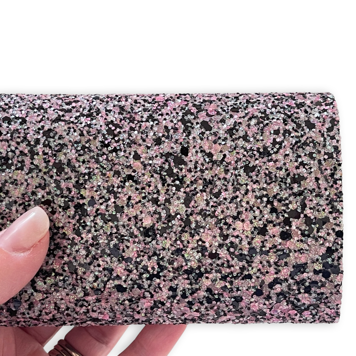 Ghouls Surprise Chunky Glitter Leather - Pink and Black Chunky Glitter Leather