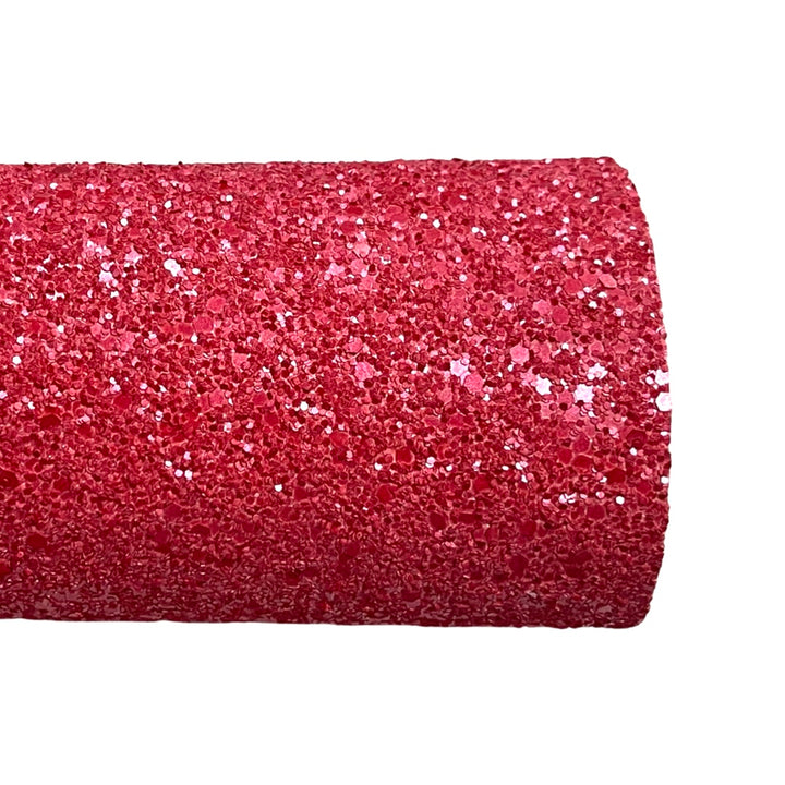 Cuir pailleté épais aux baies rouges mat