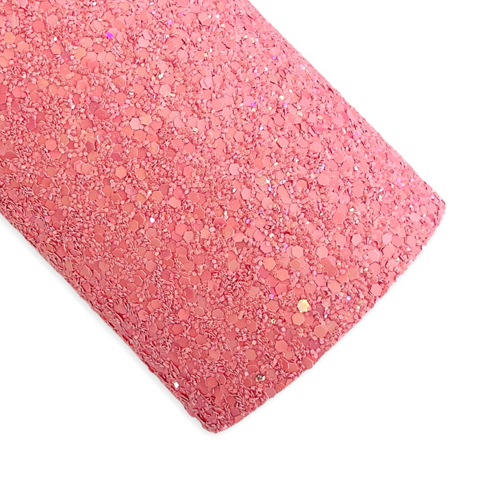 Watermelon Chunky Glitter Leather