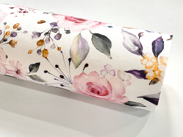 Feuilles de tissu à dos en feutre floral Spring Roses - Fabriquées sur commande