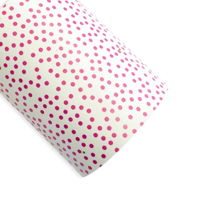 Similicuir à pois roses et blancs