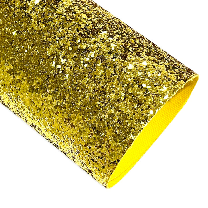 Luxe Yellow Gold Matching Back Chunky Glitter