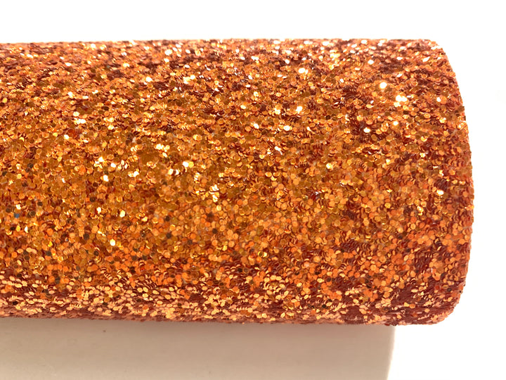 Feuille de tissu orange à grosses paillettes