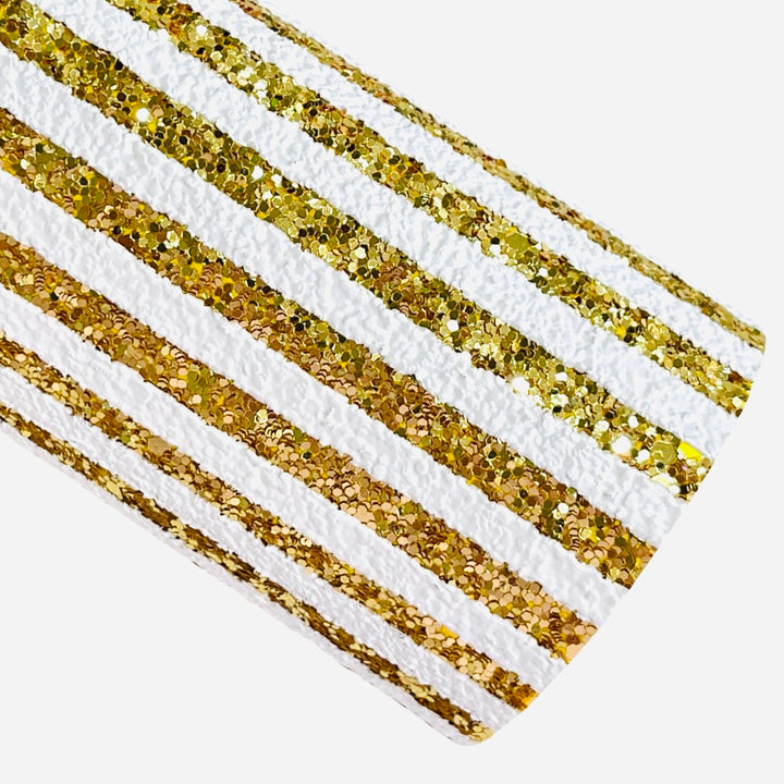 Paillettes épaisses à rayures blanches dorées