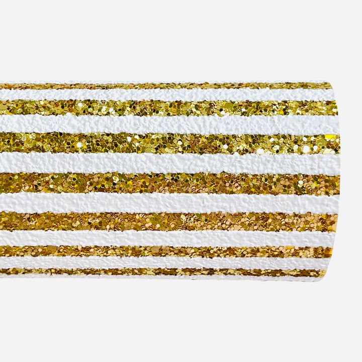 Paillettes épaisses à rayures blanches dorées