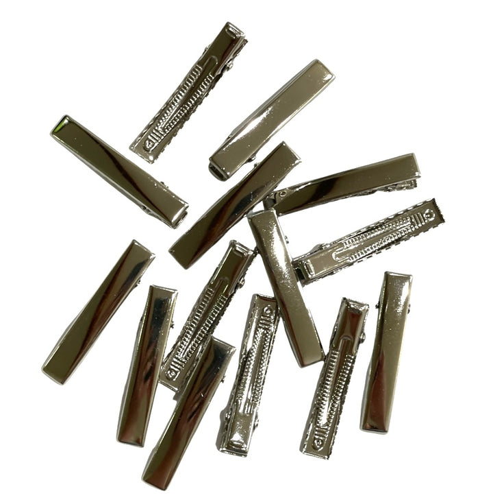 Pinces à cheveux crocodile argentées de qualité supérieure, 40 mm, 10, 25 ou 100 jusqu'à