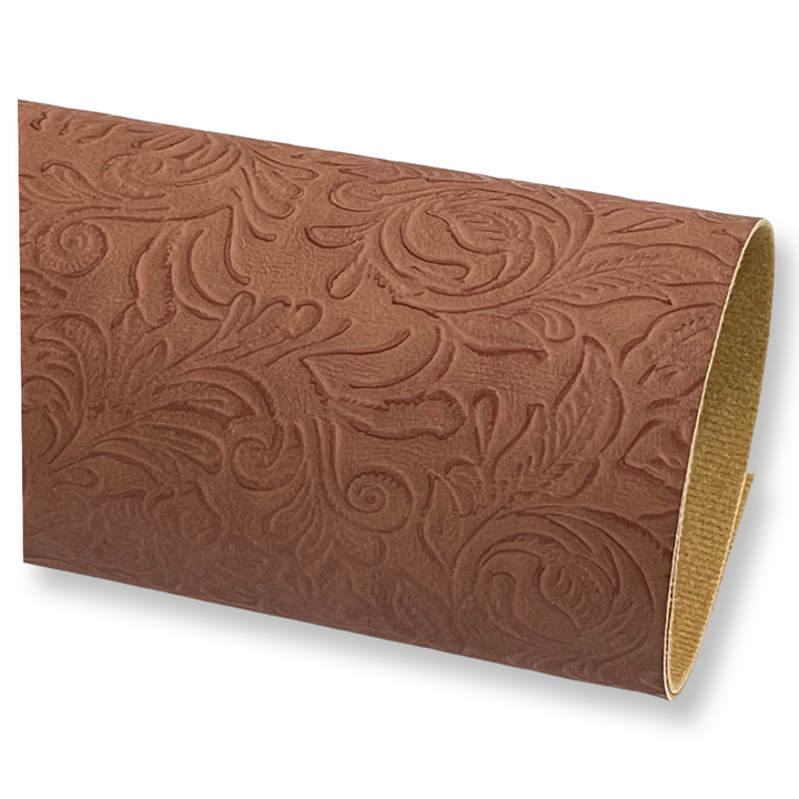 Dusty Pink Vintage Floral Embossed Leatherette