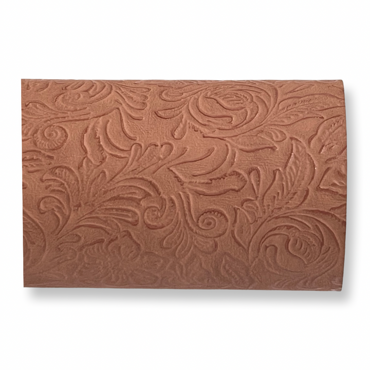 Dusty Pink Vintage Floral Embossed Leatherette