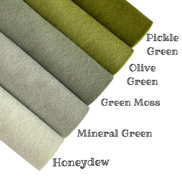 Whimsical Greens 5 Sheet Wool Felt Bundle