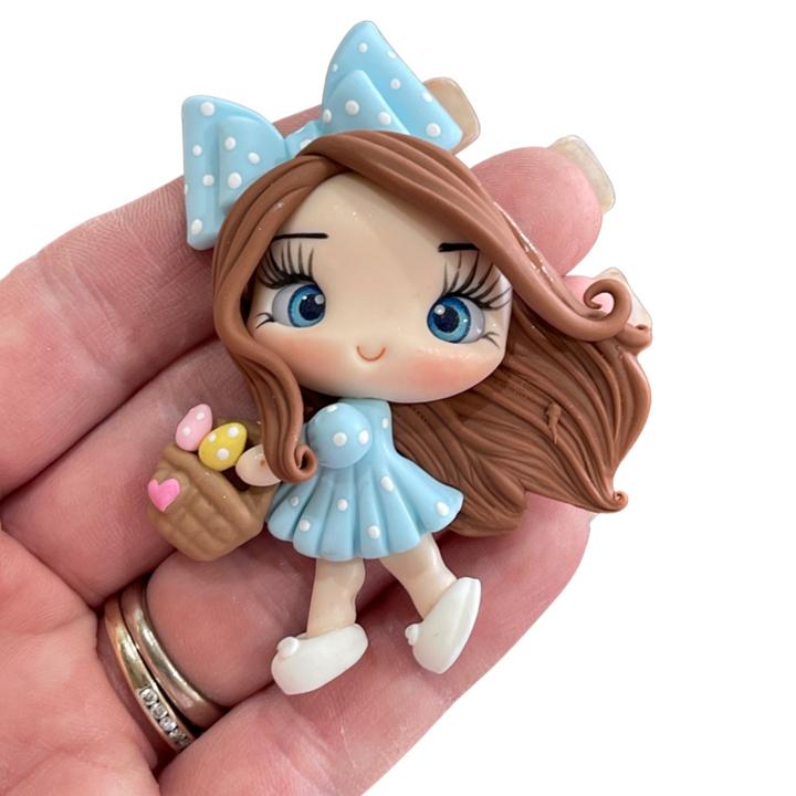 Easter Girls Bow Clay Embellishments - Choice of 2 colours