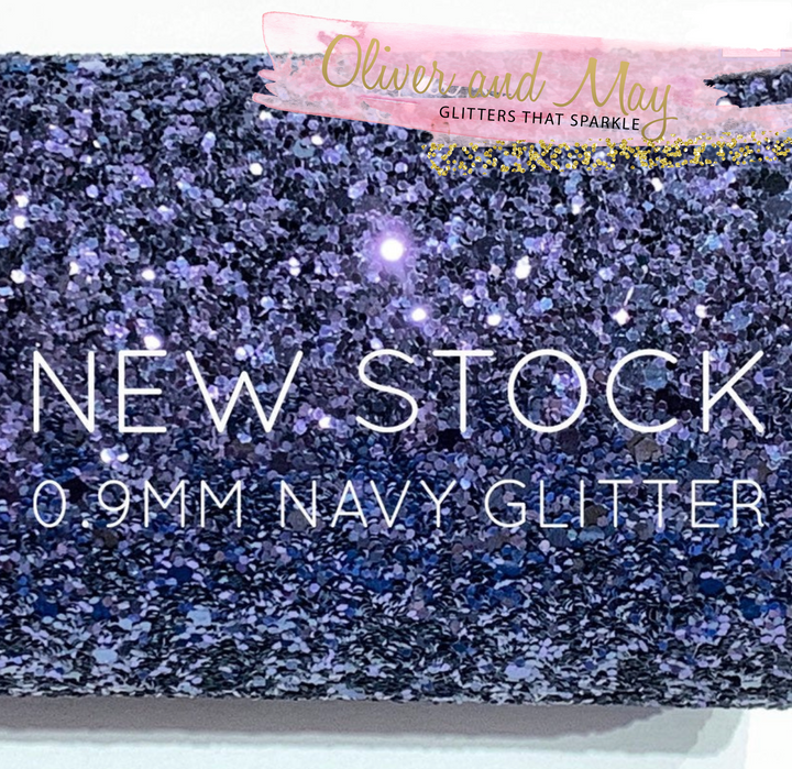 French Navy Chunky Glitter Sheets