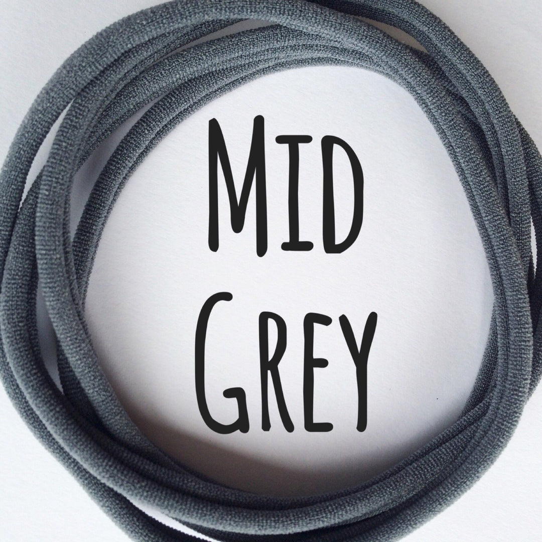 MID GREY Dainties Super soft headbands from Nylon Headbands UK