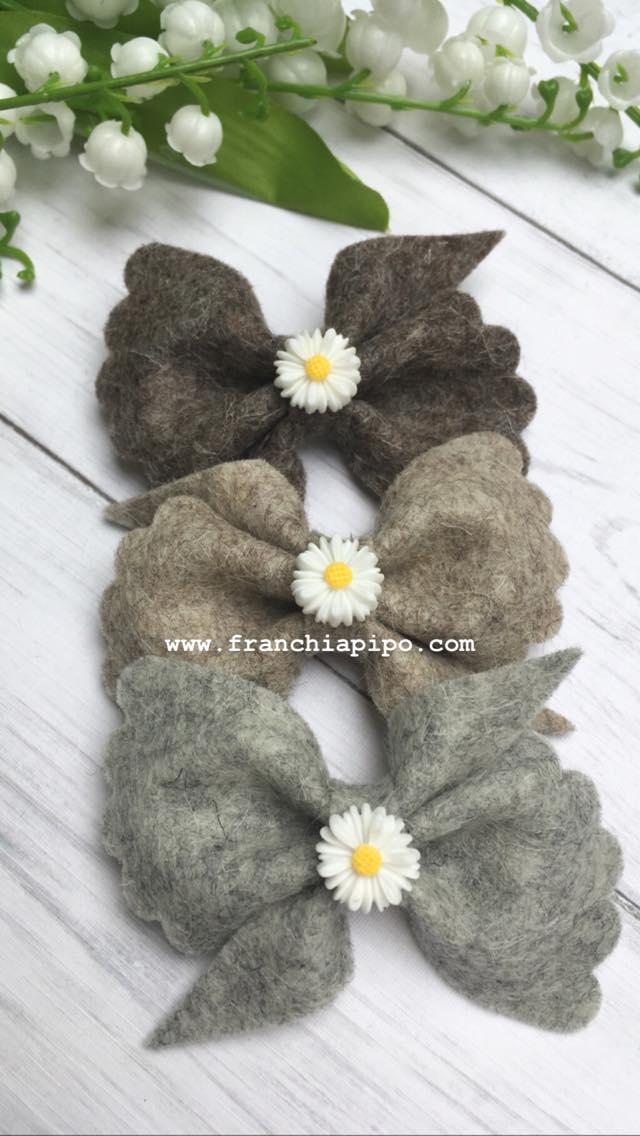 ScallopScrunchi Bow Trace et modèle coupé à la main par Franchi-a-Pipo UK - 3", 4,5" et 5,5"