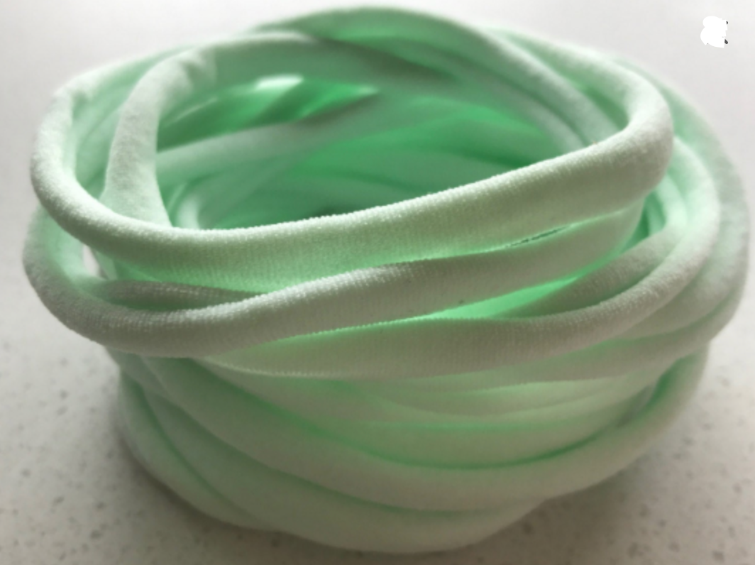 PALE MINT Nylon Headbands, Soft Nylon Bands, Baby Headbands, DIY Bows, Hair Bow Supplies, DIY Supplies, One Size Fits Most Headbands
