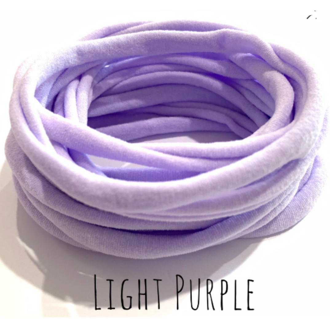 Bandeaux en nylon VIOLET CLAIR, bandes en nylon doux, bandeaux pour bébés, arcs de bricolage, fournitures d’arc de cheveux, fournitures de bricolage, taille unique pour la plupart des bandeaux