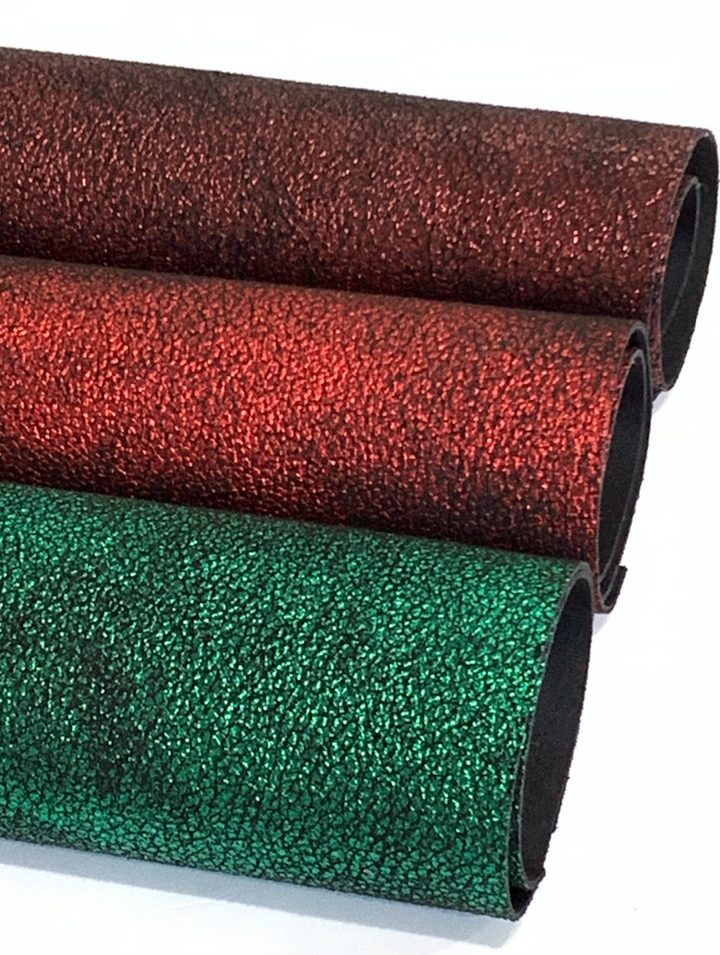 Feuilles de tissu en simili cuir à galets gaufrés métalliques