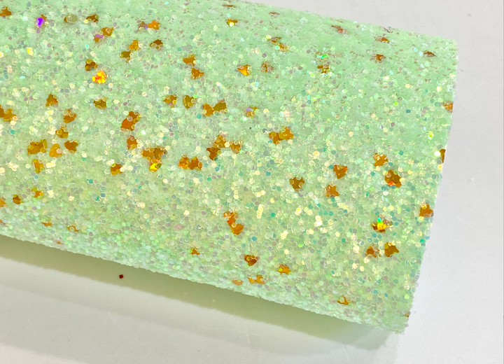 Lime Green Twinkling Stars Chunky Glitter