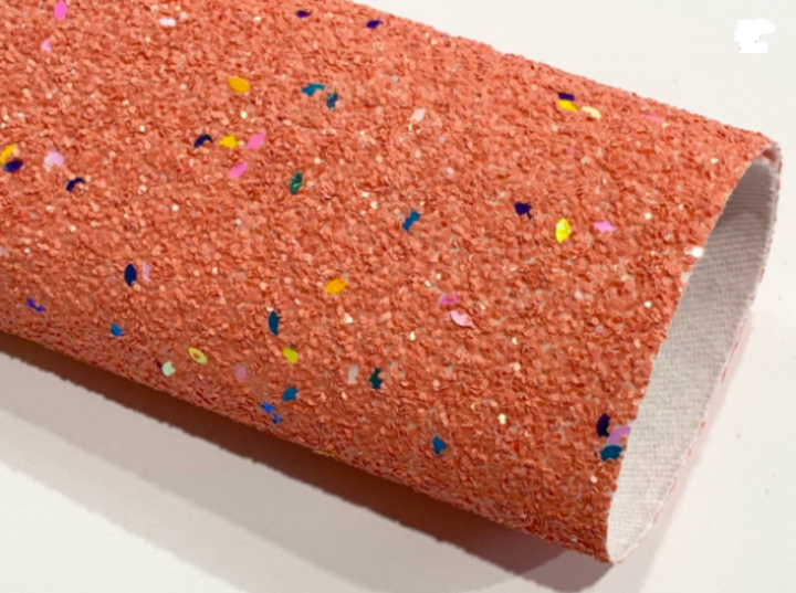 Coral Pink Chunky Glitter Celebration Confetti Canvas