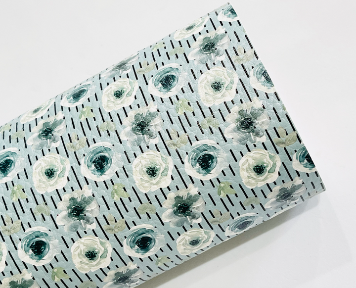 Similicuir Floral Vintage à Pois Vert Sauge de Franchi-a-Pipo London