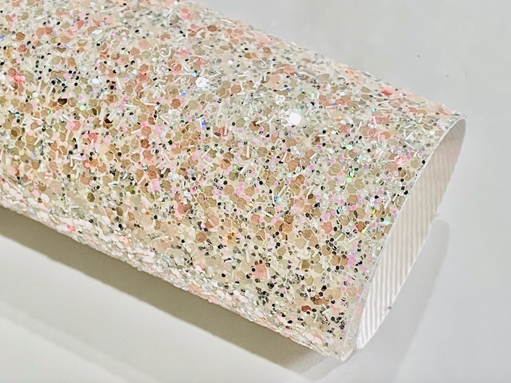 Paillettes épaisses multicolores rose bébé
