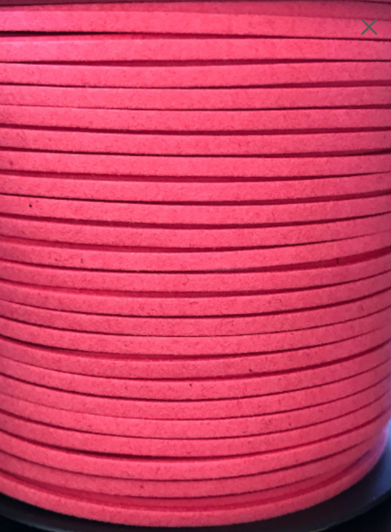 Cordon en Faux Suédine Rose Corail - 5m