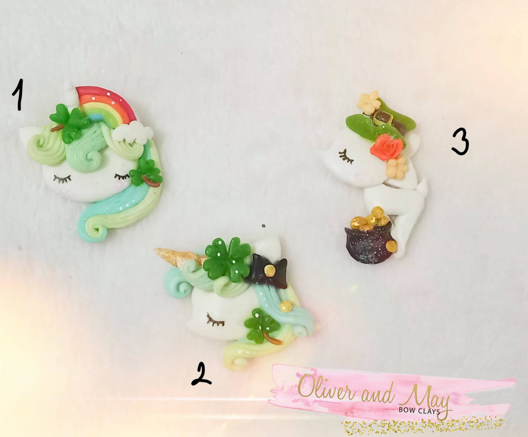 St Patricks Day Bow Clay Embellishments