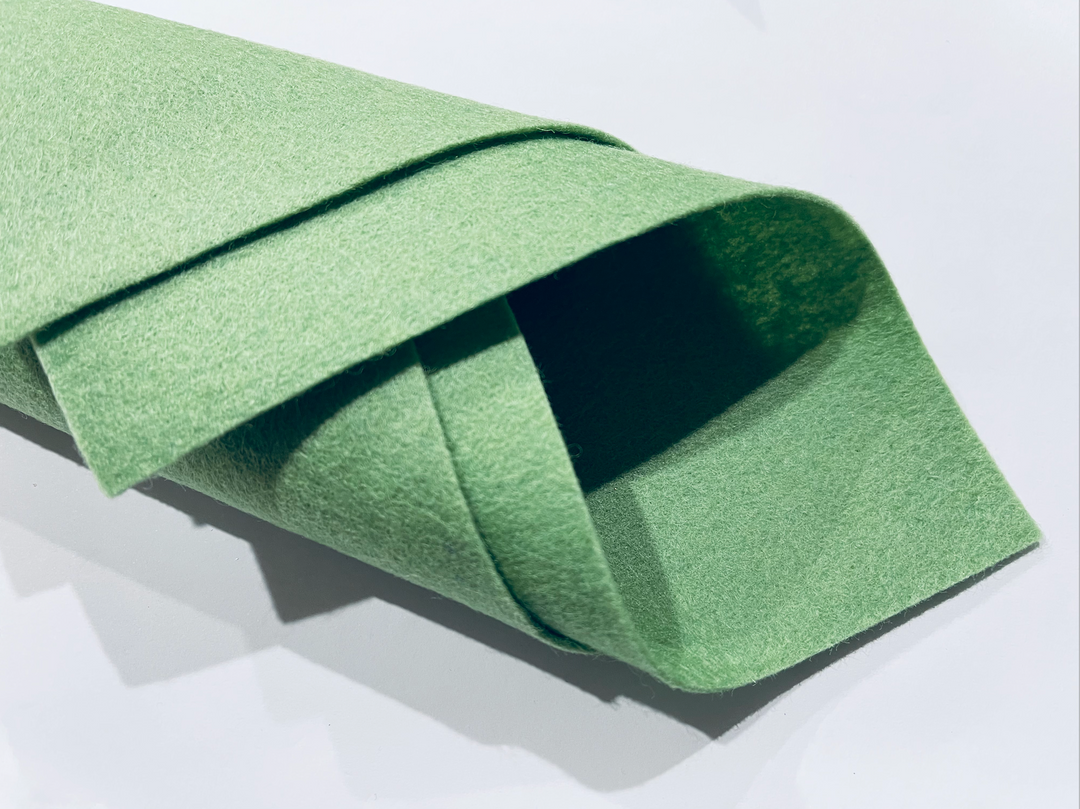 Feutre de laine mérinos vert pastel doux de 1 mm - N° 68 - Feutre de laine pure - Feutre 100 % laine au mètre ou en feuille