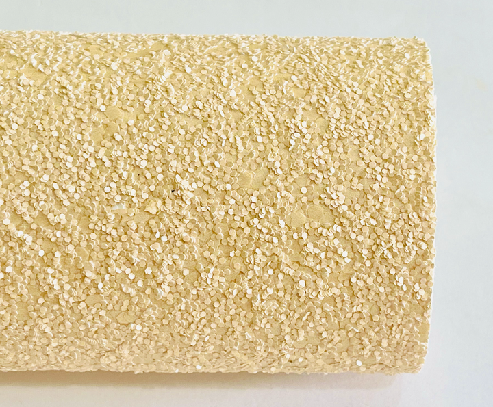 Feuilles de tissu à grosses paillettes abricot blush