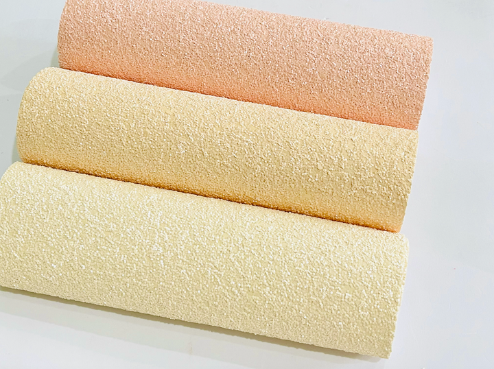 Feuilles de tissu à grosses paillettes abricot blush