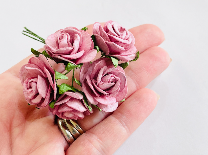 25mm Dusty Pink Mulberry Paper Roses - 2.5cm- Custom made for Oliver and May