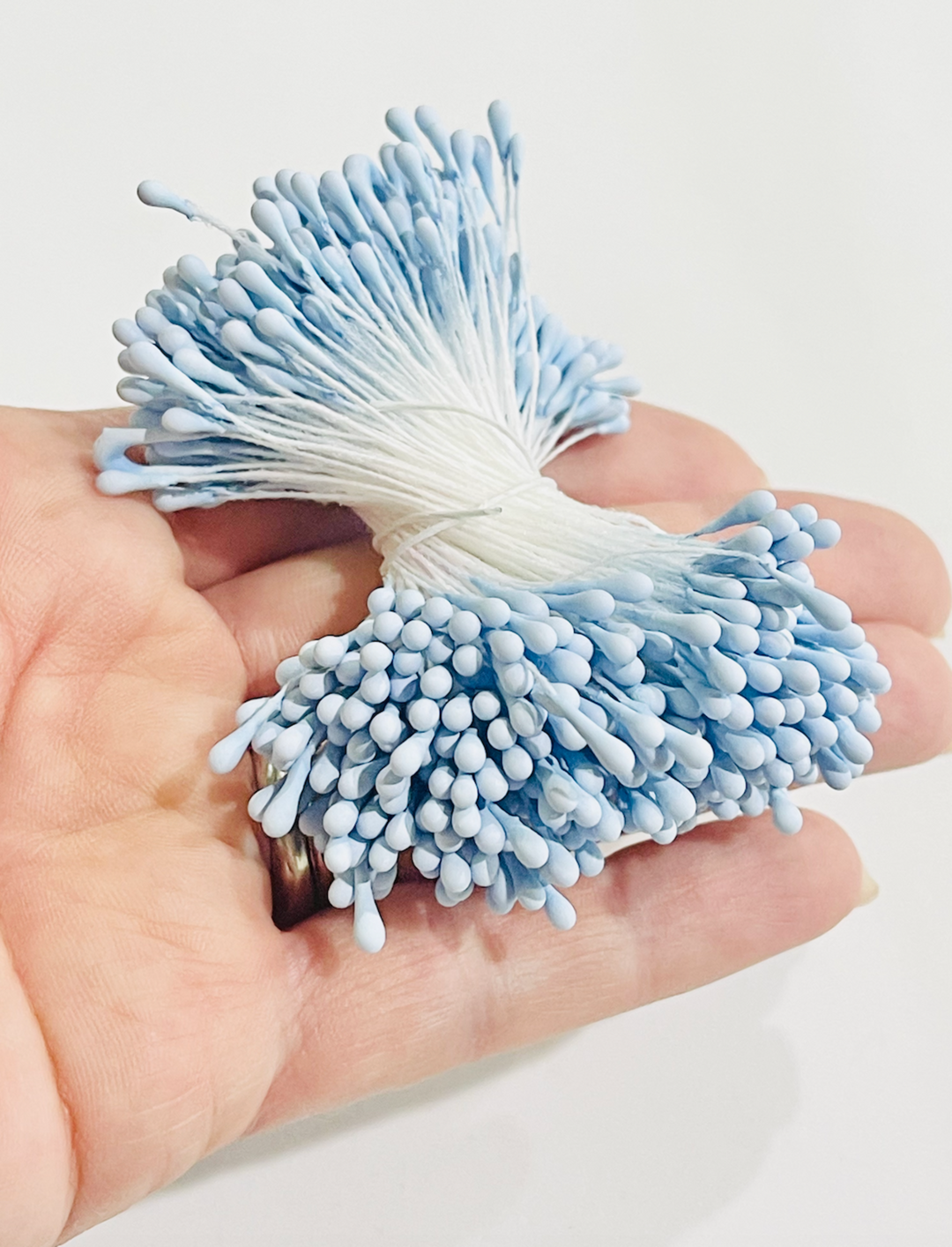 Étamines de fleurs artificielles bleu bébé de 1,5 mm