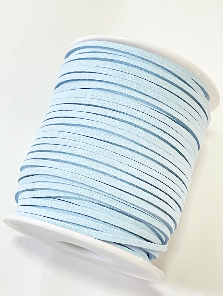 Cordon en faux suède bleu PASTEL - 5m - Cordon en suède bleu bébé