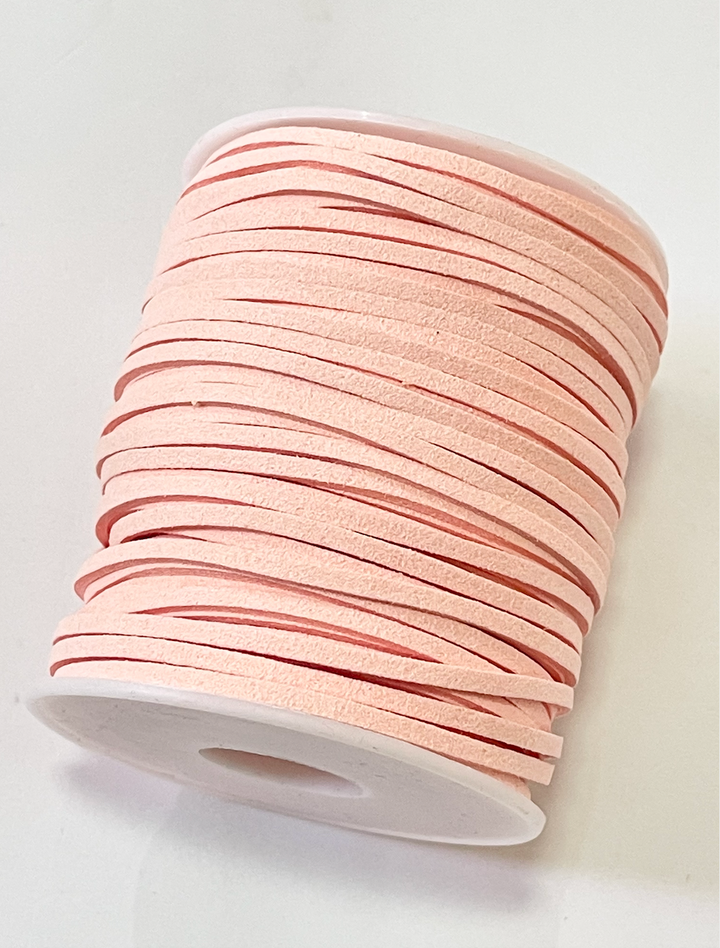 Cordon en faux suède abricot pastel - 5m - Cordon en suède abricot pâle