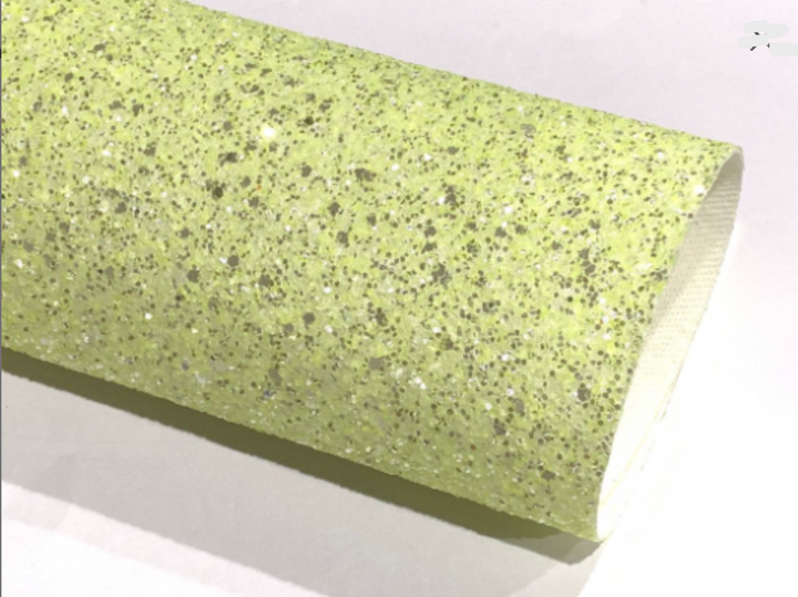 Feuilles de paillettes Chucky givrées citron vert pâle