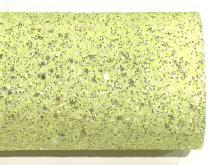 Feuilles de paillettes Chucky givrées citron vert pâle