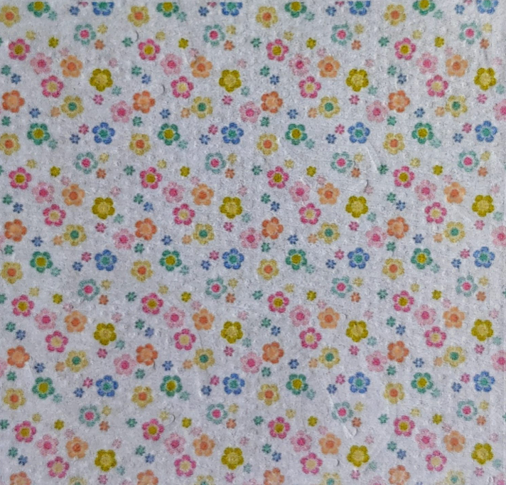 Feuille de serviette en tissu pour découpage - Petites fleurs